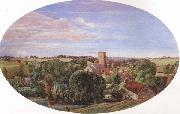 Anthony Frederick Augustus Sandys A Panoramic View of Hunworth (mk46) oil painting picture wholesale